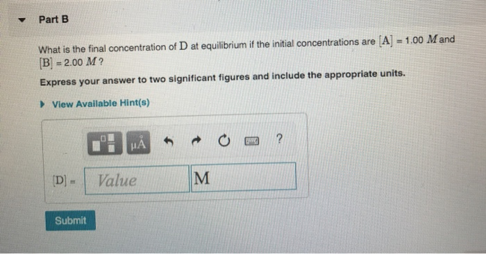 Solved The Reversible Chemical Reaction A+B=C+D Has The | Chegg.com