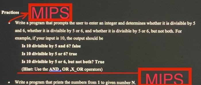 Solved MIPS Practices Write a program that prompts the user | Chegg.com