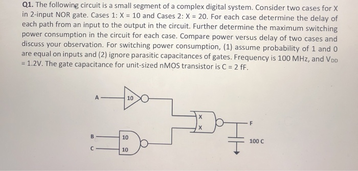 Q1. The following circuit is a small segment of a | Chegg.com