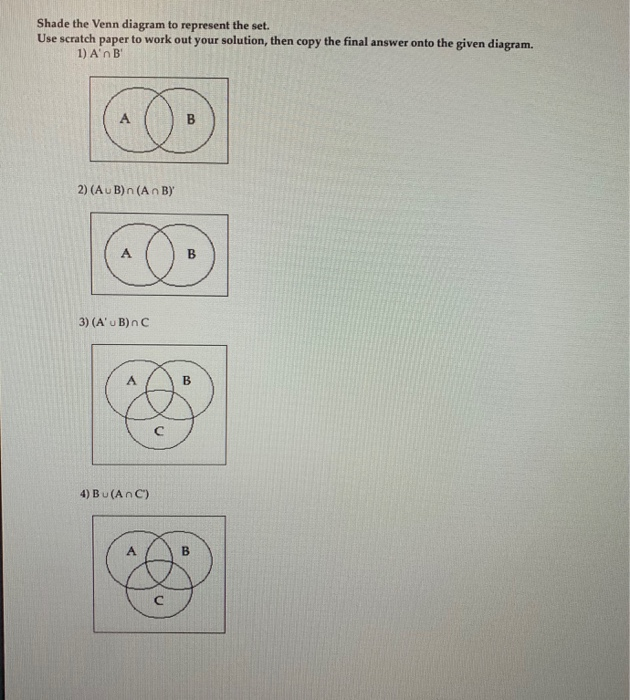 Solved Shade The Venn Diagram To Represent The Set. Use | Chegg.com