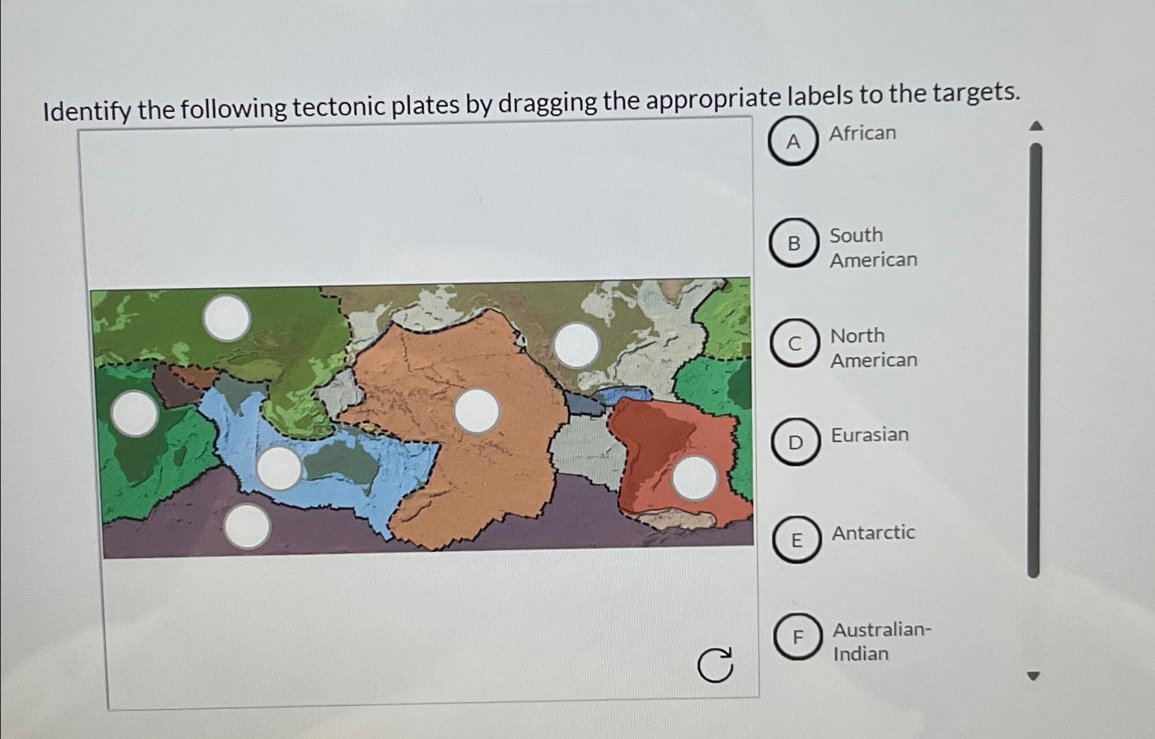Solved Identify the following tectonic plates by dragging
