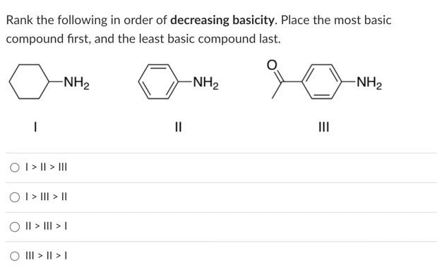 Solved Rank the following in order of decreasing basicity. | Chegg.com
