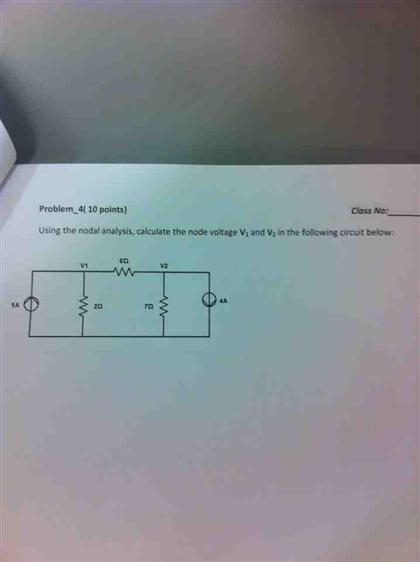 Solved Using the nodal analysis, calculate the node voltage | Chegg.com