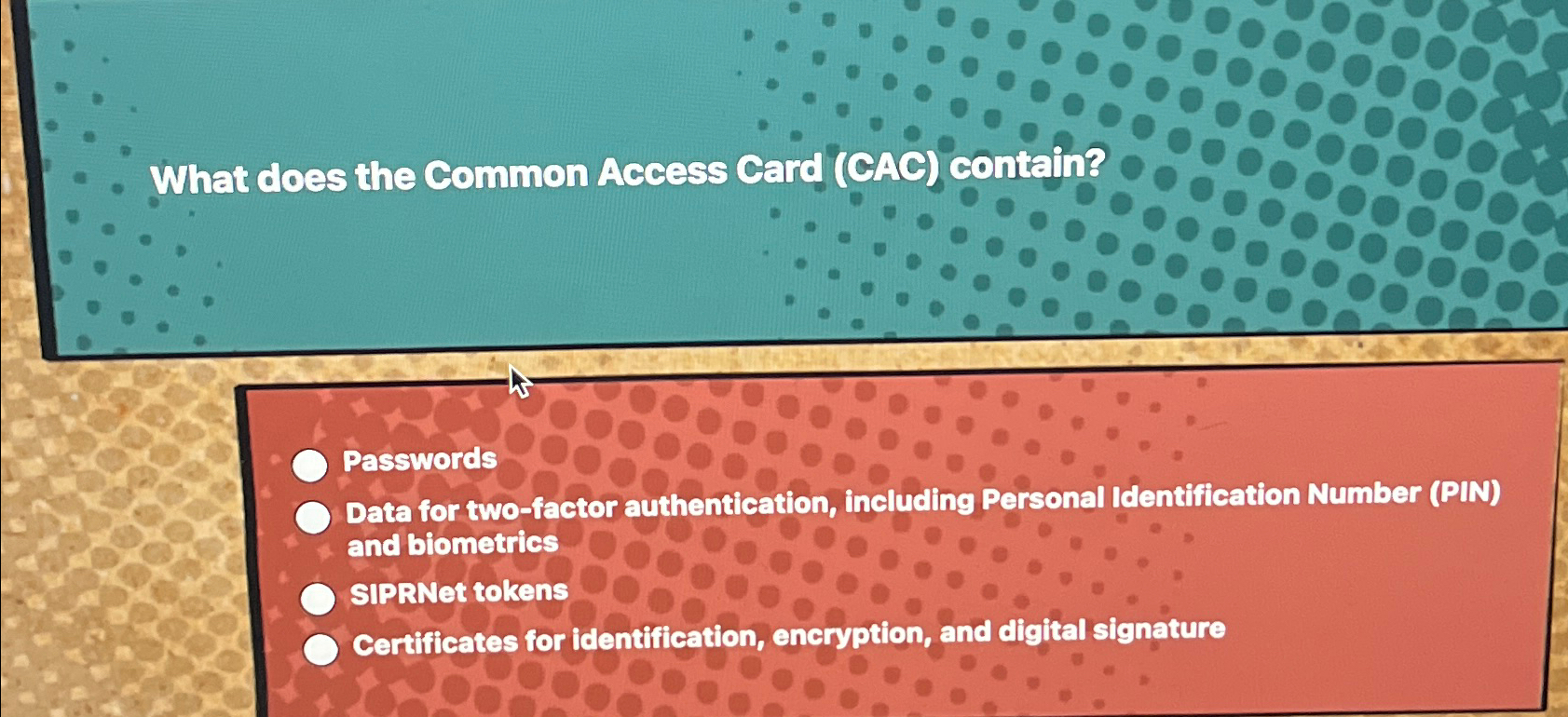 Solved What does the Common Access Card (GAC) | Chegg.com