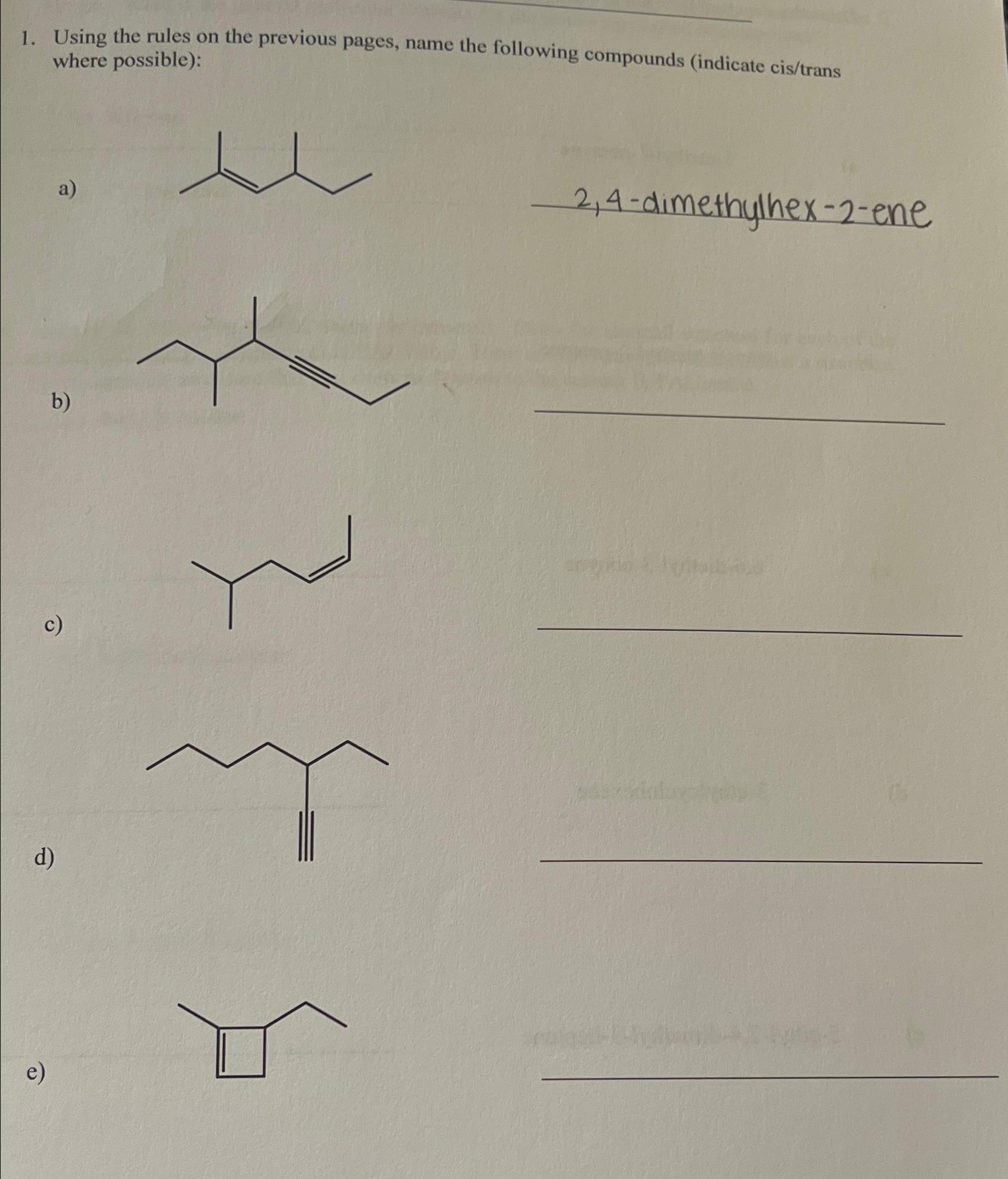 Solved Using the rules on the previous pages, name the | Chegg.com