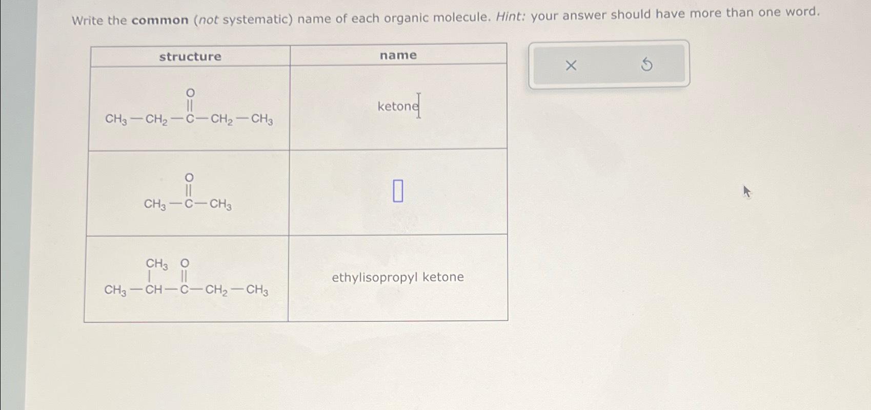 Solved Write the common (not systematic) ﻿name of each | Chegg.com