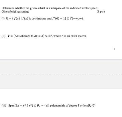 Solved Determine whether the given subset is a subspace of | Chegg.com