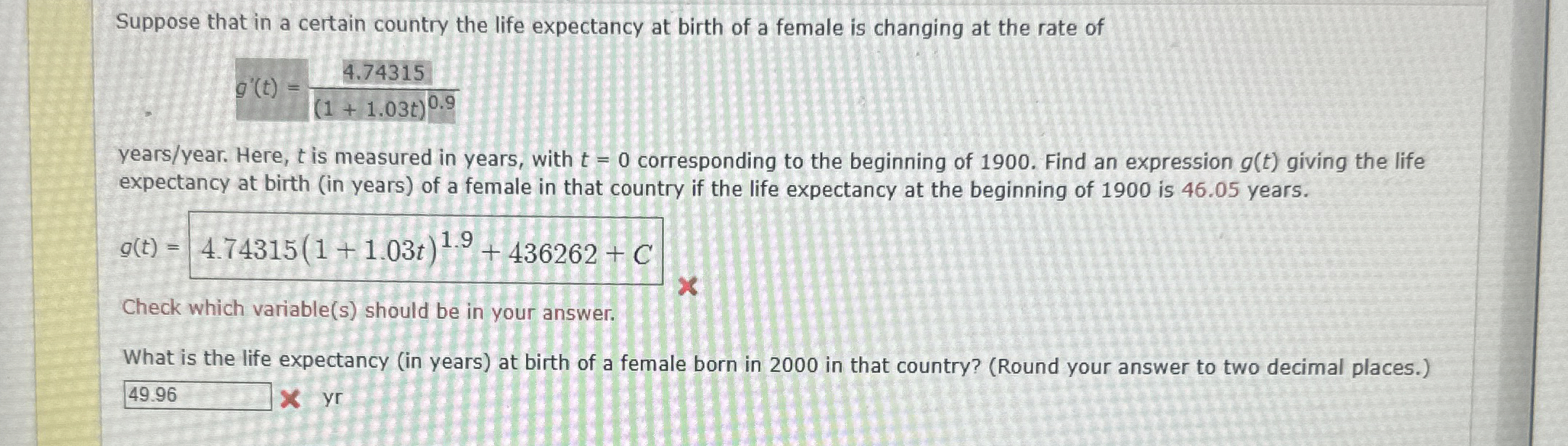 Solved Suppose that in a certain country the life expectancy | Chegg.com
