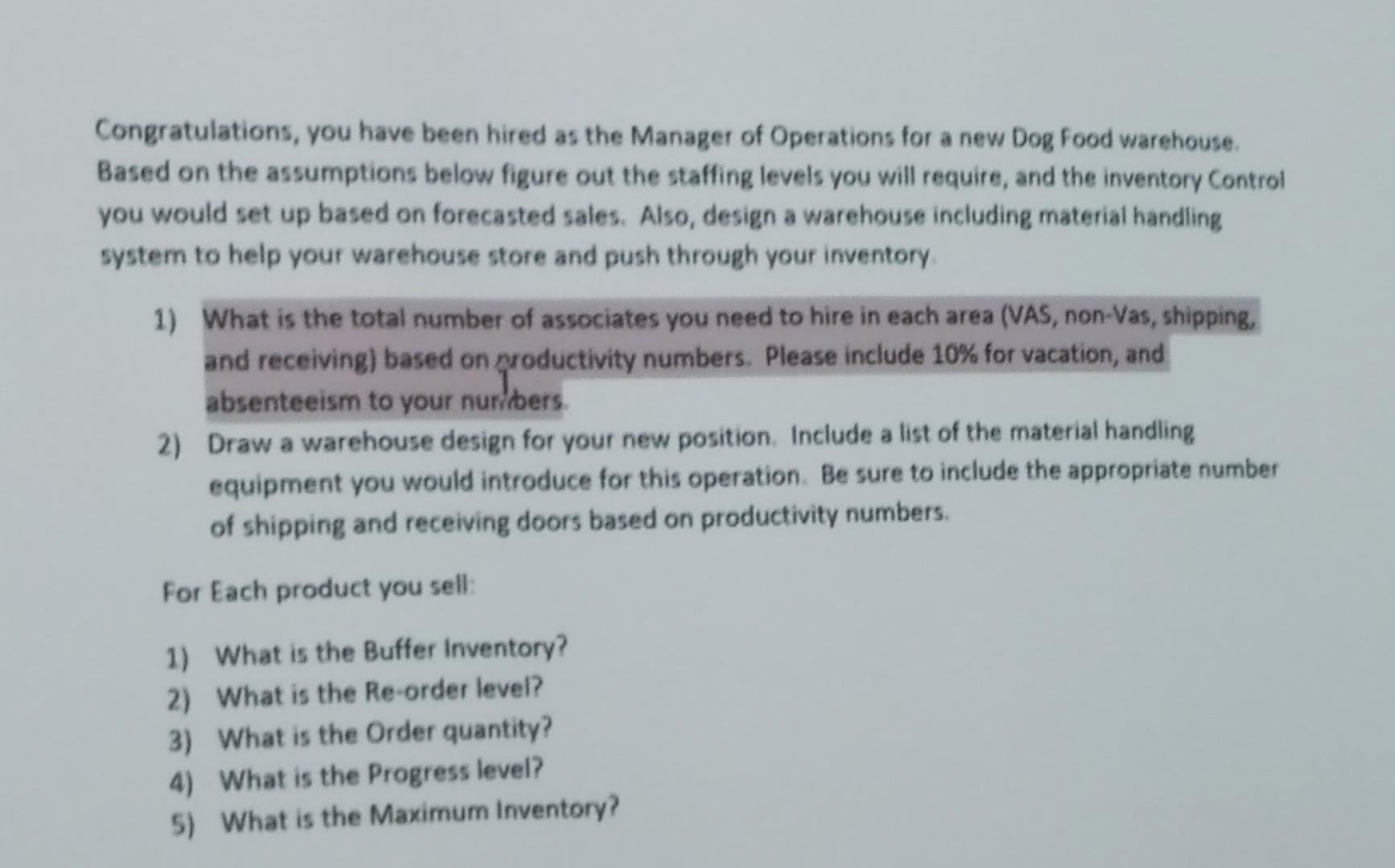 Solved Congratulations, you have been hired as the Manager