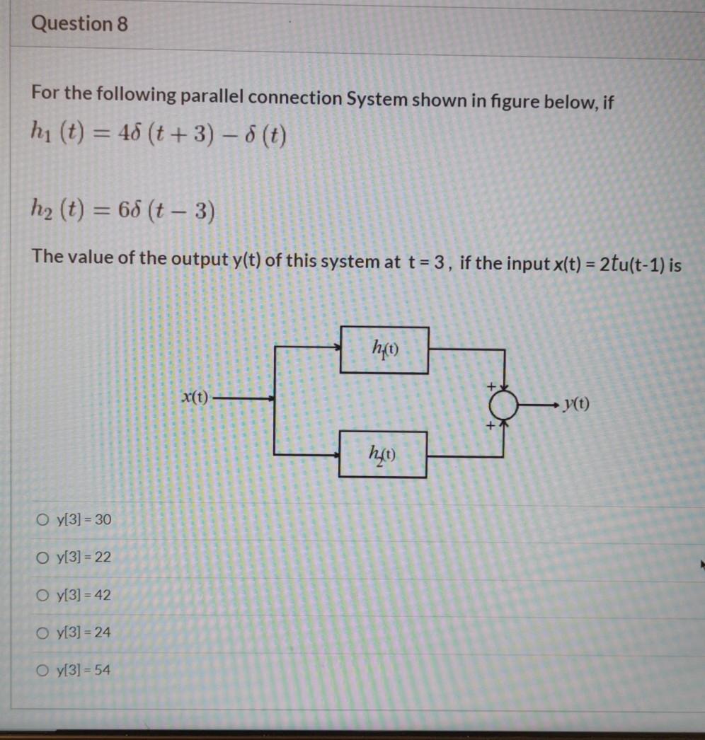 Solved Question 8 For the following parallel connection | Chegg.com