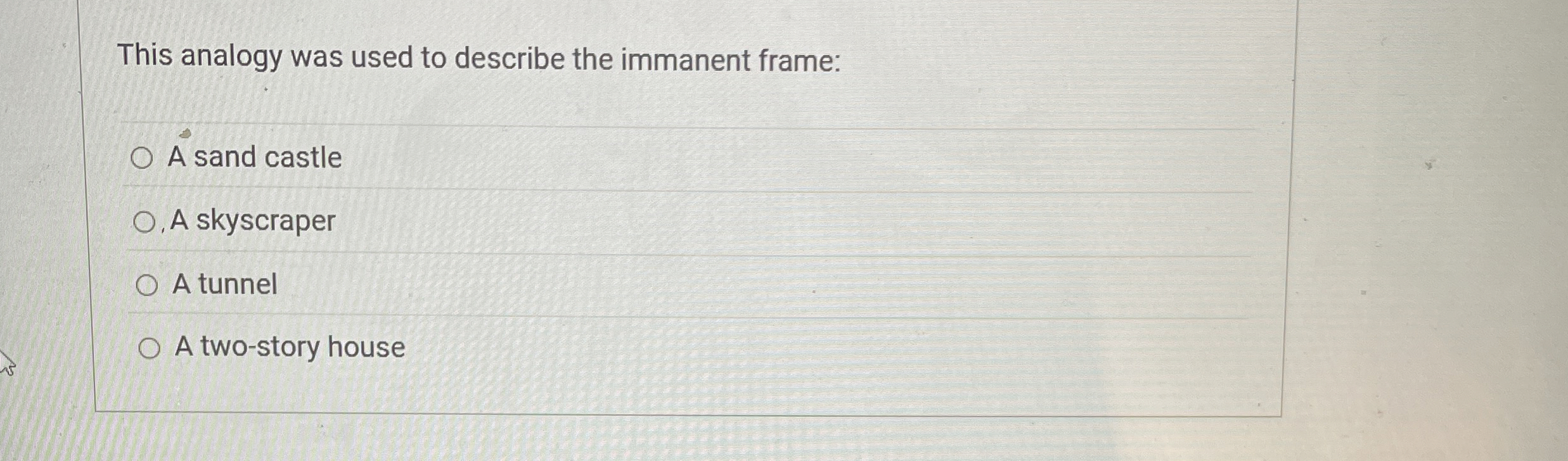 Solved This analogy was used to describe the immanent | Chegg.com