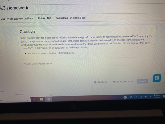 Solved 4.3 Homework Due Wednesday by 11:59pm Points 100 | Chegg.com
