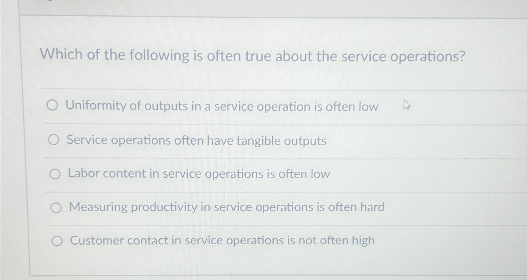 Solved Which of the following is often true about the