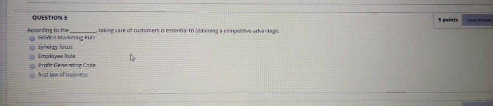 Solved QUESTION 5 5 points Save Answer According to the | Chegg.com