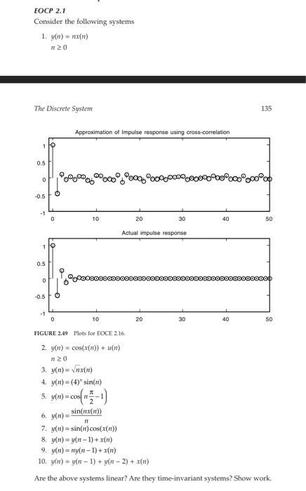 Solved Consider The Following Systems 1 Y N Nx N N≥0 The