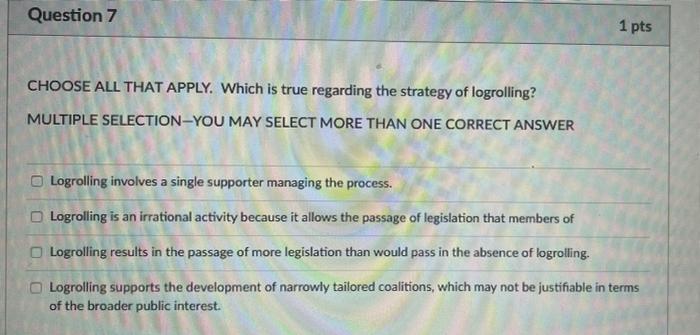 Solved Question 4 1 pts The Supreme Court declared that the | Chegg.com