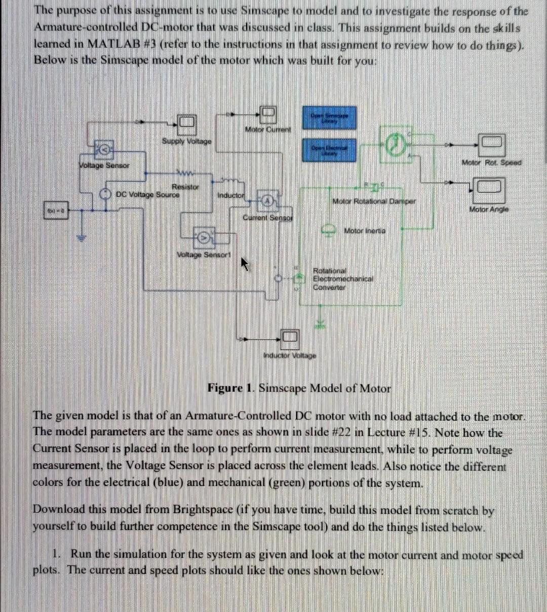 The purpose of this assignment is to use Simscape to | Chegg.com