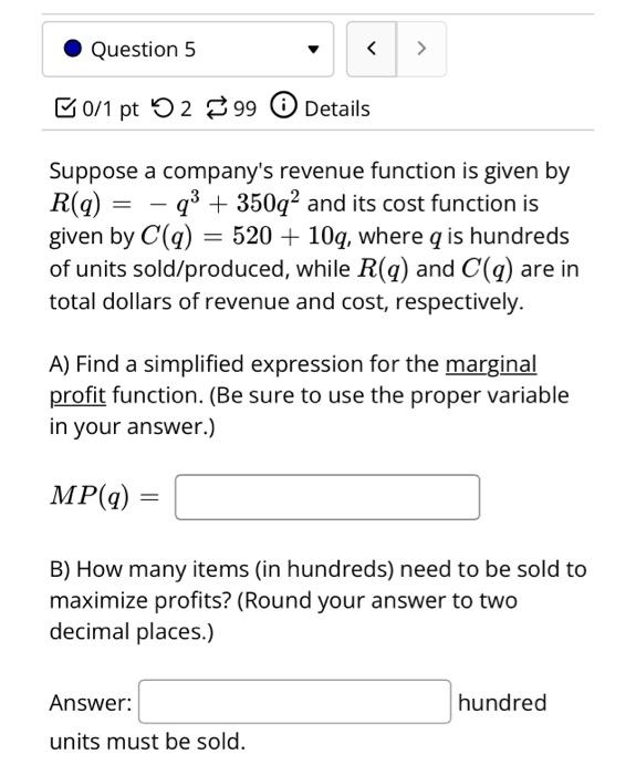 Solved Suppose a company's revenue function is given by | Chegg.com