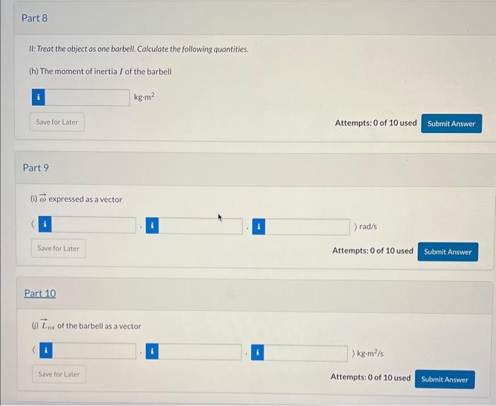 Solved In the figure below a barbell spins around a pivot at