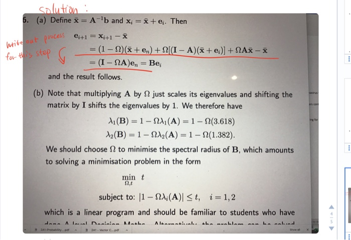 Solved 6. The linear system Ax = b is to be solved using the | Chegg.com