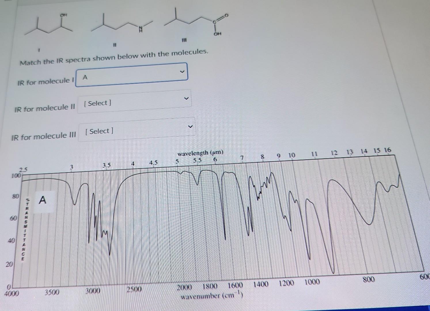 Solved II III Match the IR spectra shown below with the | Chegg.com