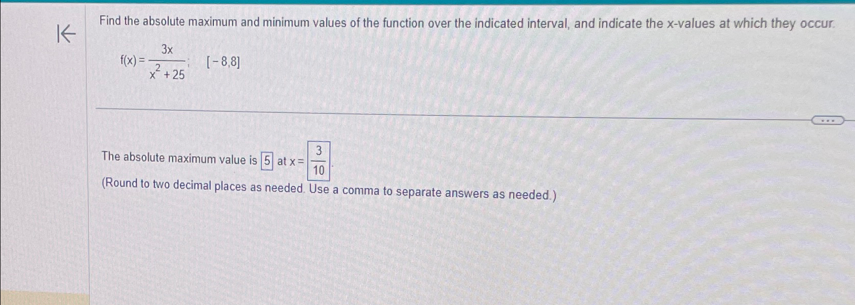 Solved Find the absolute maximum and minimum values of the | Chegg.com