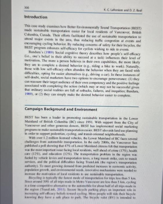 Solved Drawing from the lessons of the BEST case study and | Chegg.com