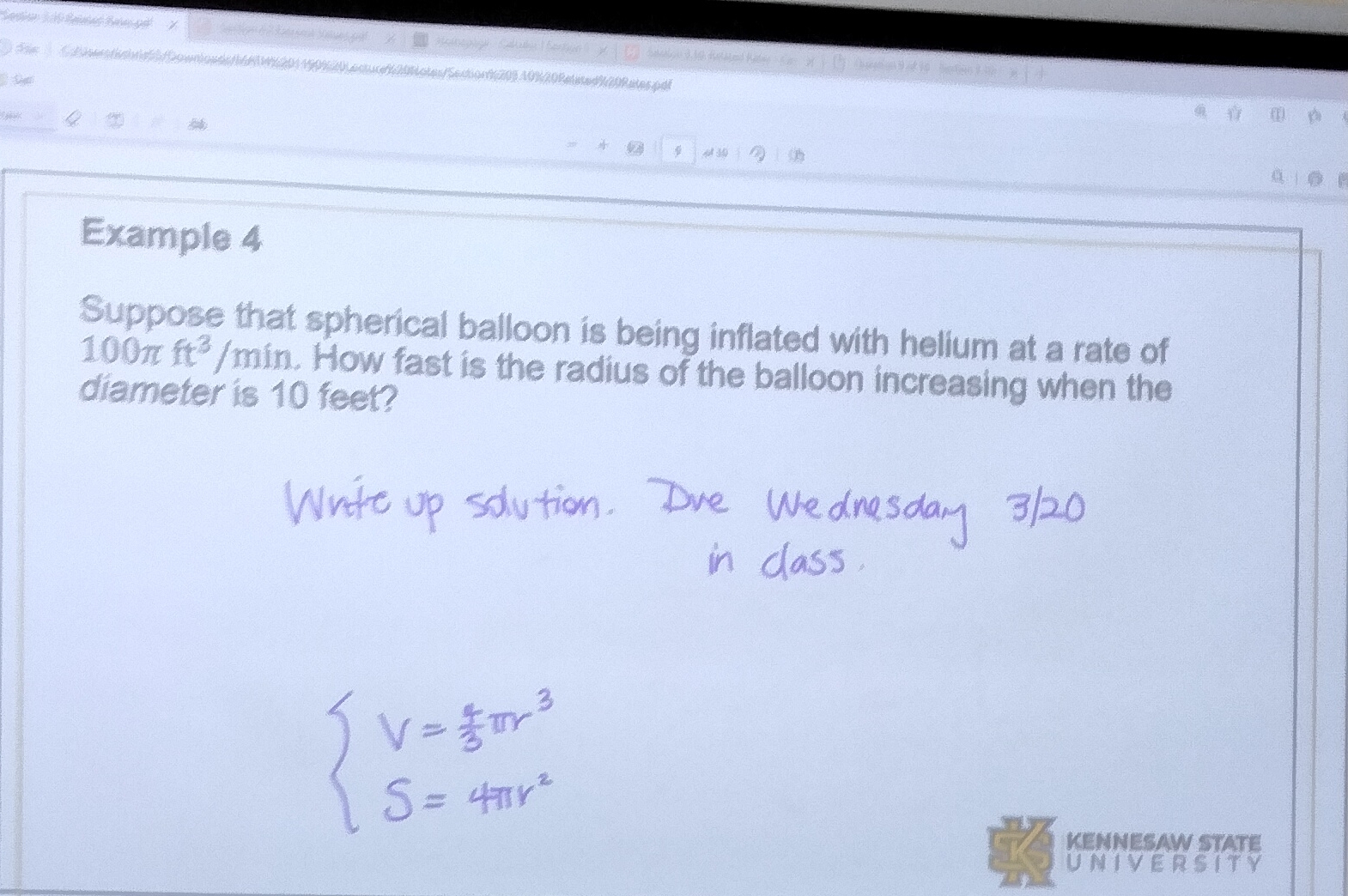 Solved Example 4Suppose That Spherical Balloon Is Being | Chegg.com