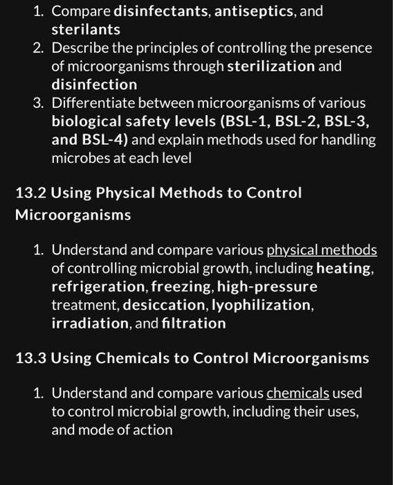 Using Chemicals to Control Microorganisms