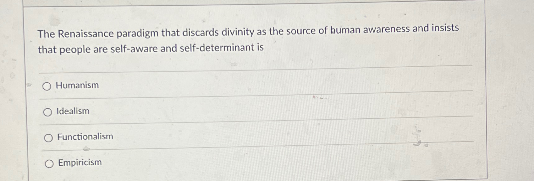 Solved The Renaissance paradigm that discards divinity as | Chegg.com