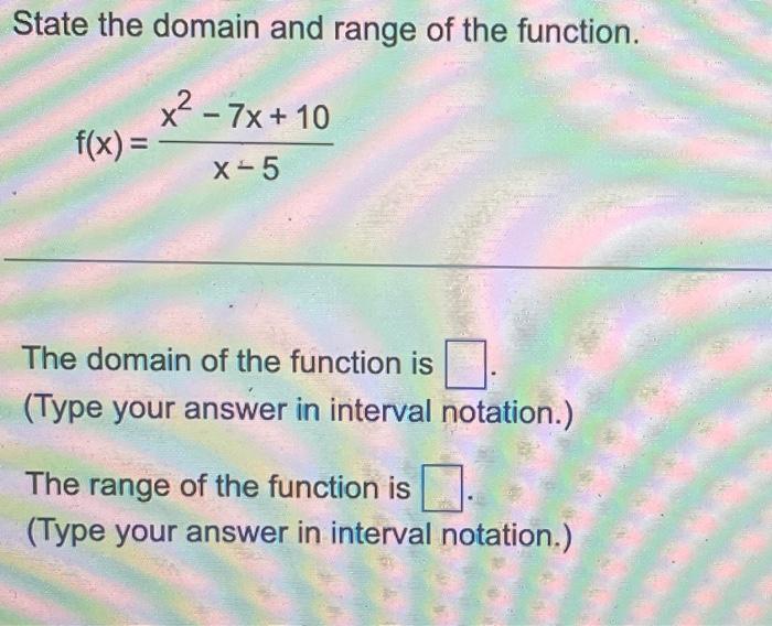 Solved State the domain and range of the function. | Chegg.com