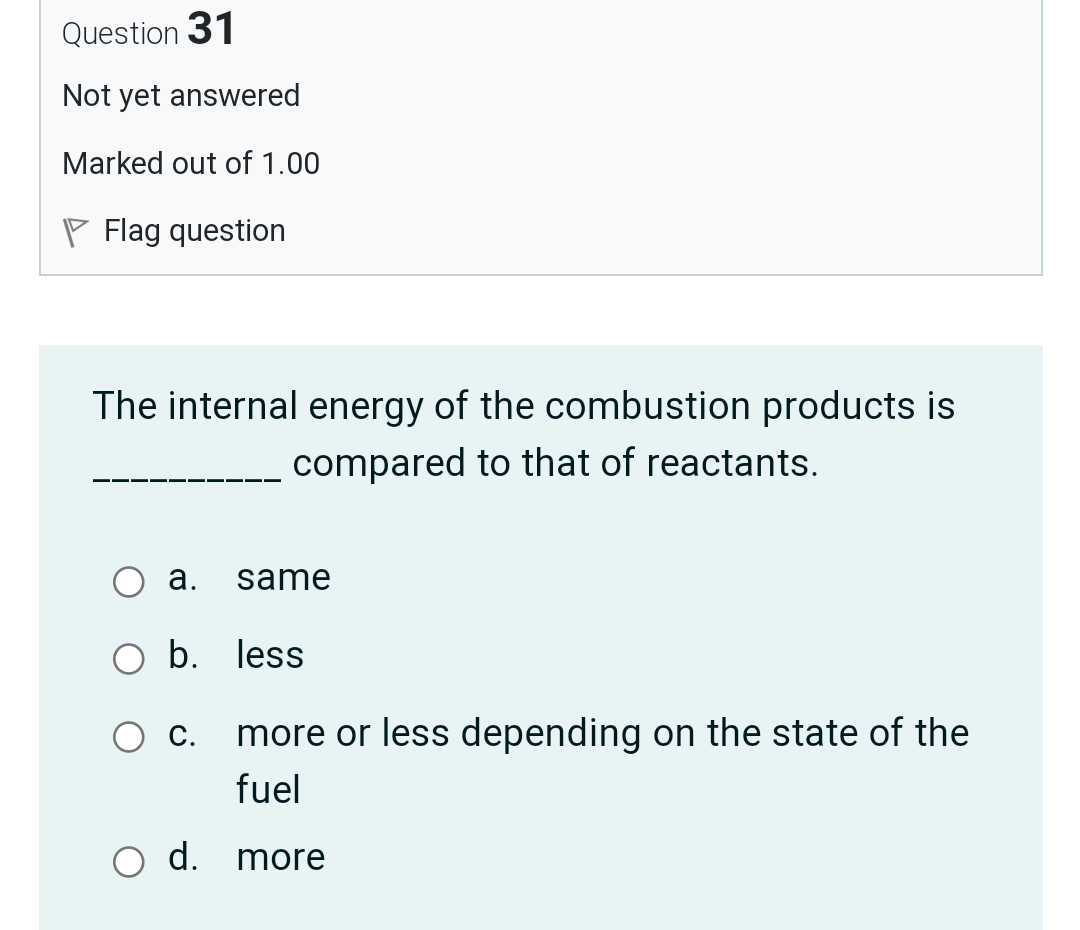 Solved Question 30 Not yet answered Marked out of 1.00 P | Chegg.com
