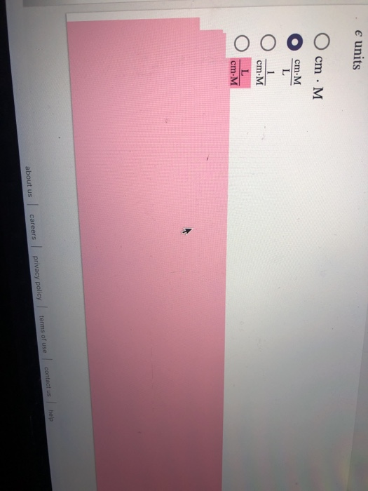 Solved Complete the Beer's law equation solving for molar
