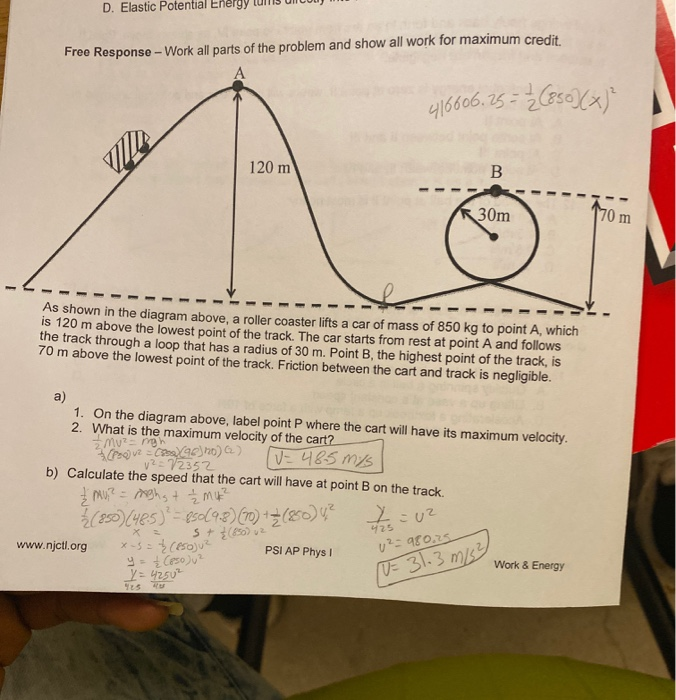 Solved D. Elastic Potential Energy tulis ulicu Free Response