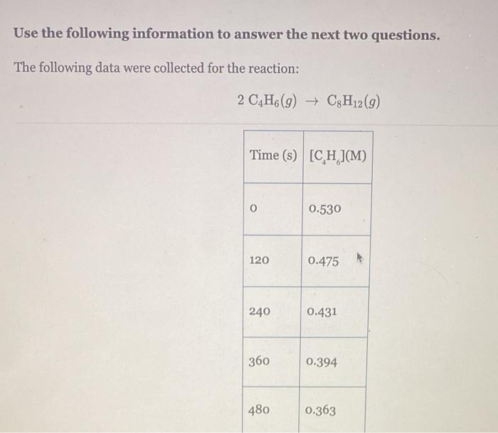 Solved Use the following information to answer the next two | Chegg.com