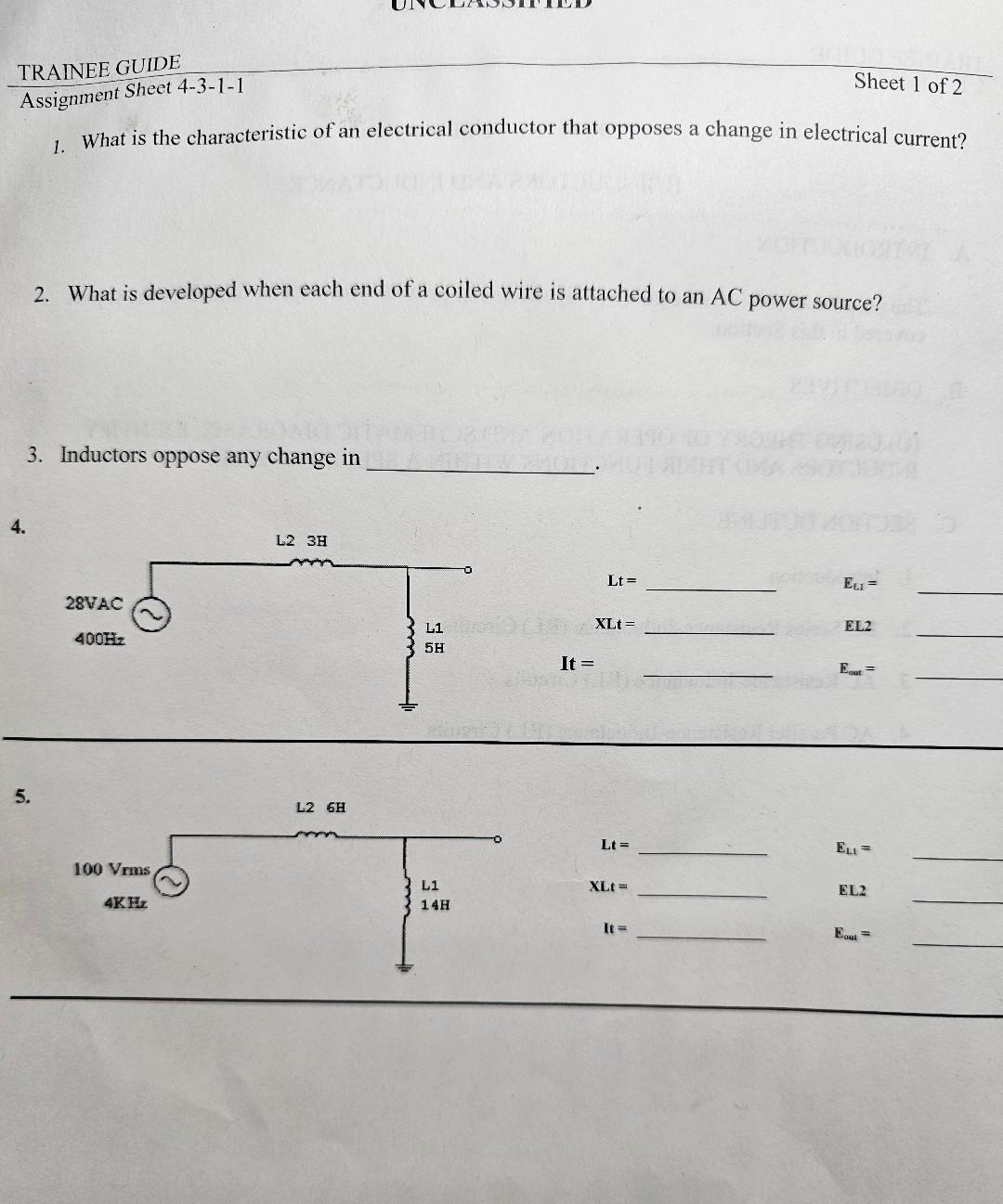 Solved 1. What is the characteristic of an electrical