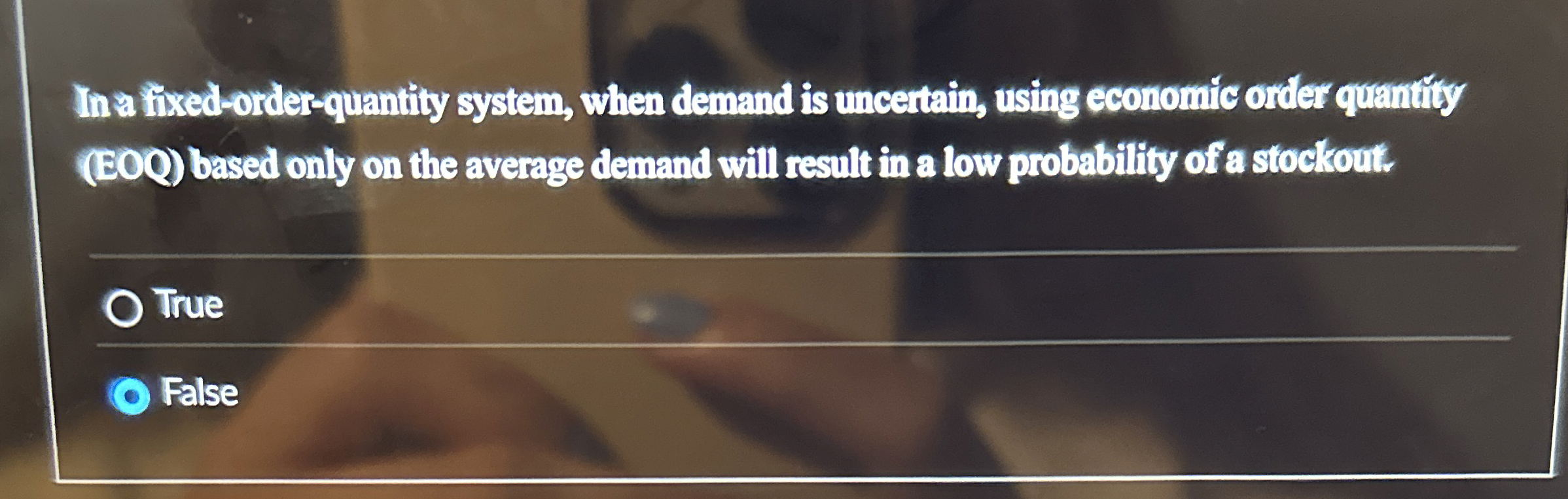 Solved In a fixed-order-quantity system, when demand is | Chegg.com