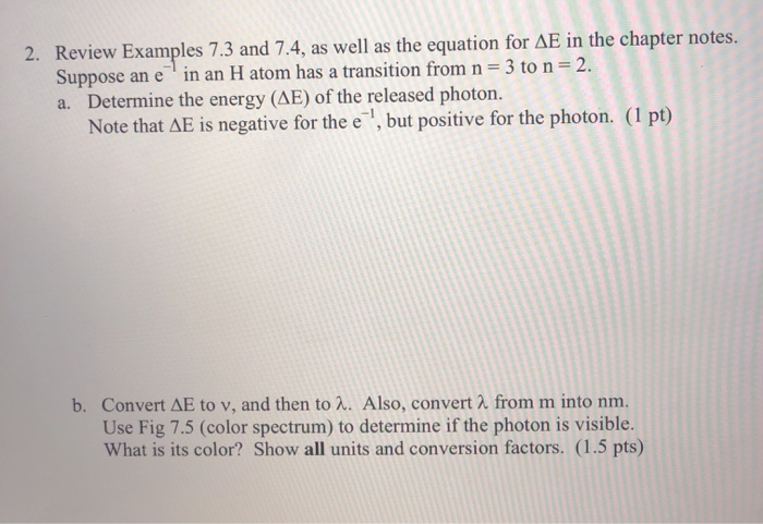 Solved 2 Review Examples 7 3 And 7 4 As Well As The Equ Chegg Com