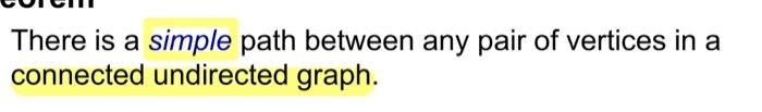 Solved Theorem) There is a simple path between any pair of | Chegg.com