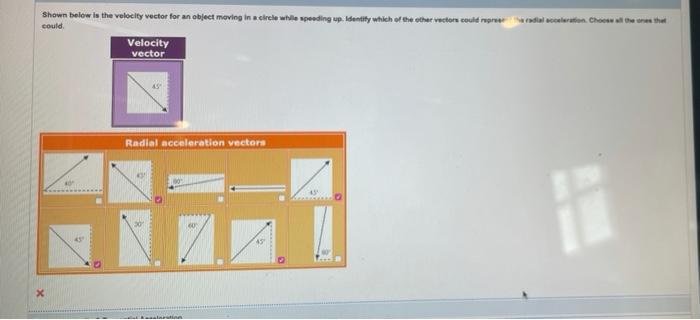 Solved Shown below is the velocity vector for an object | Chegg.com