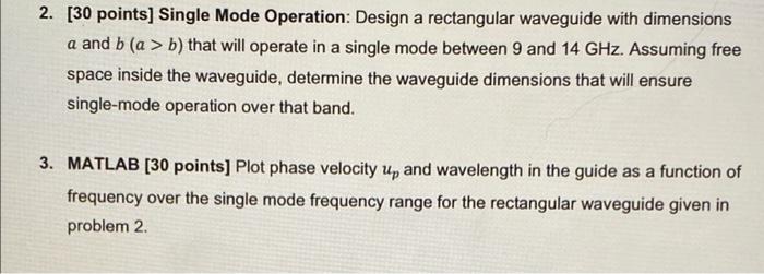 Solved 2. [30 points] Single Mode Operation: Design a | Chegg.com