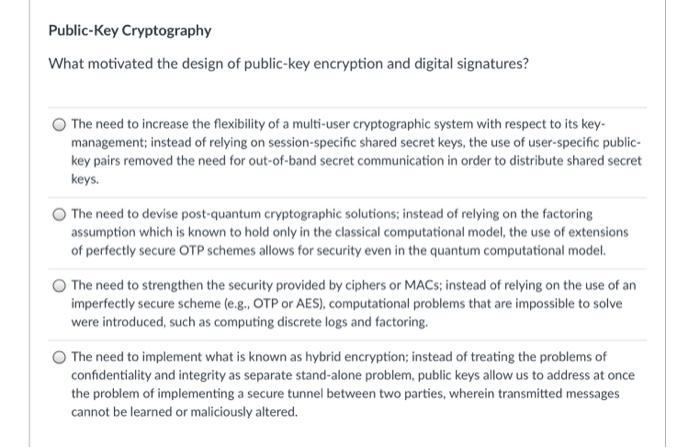 Solved Digital Certificates What Best Describes The Term | Chegg.com