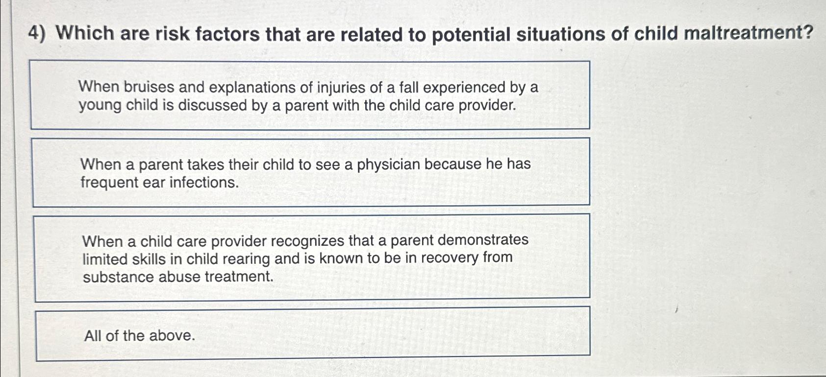 Solved Which are risk factors that are related to potential | Chegg.com