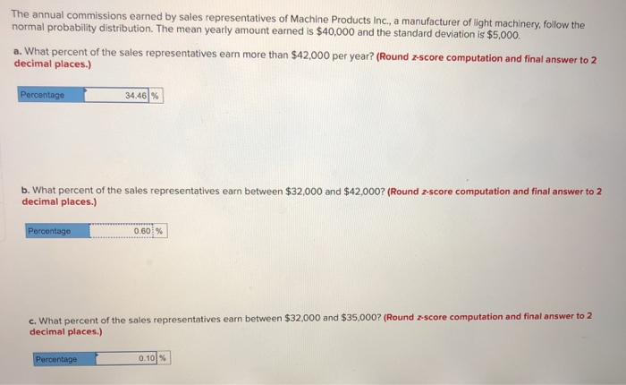 Solved The annual commissions earned by sales | Chegg.com