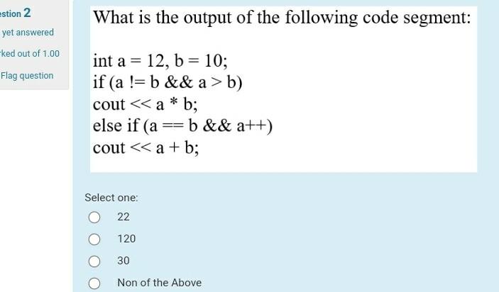 Solved What is the output of the following code segment: | Chegg.com