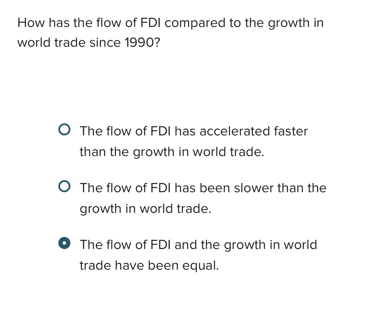 Solved How has the flow of FDI compared to the growth in | Chegg.com