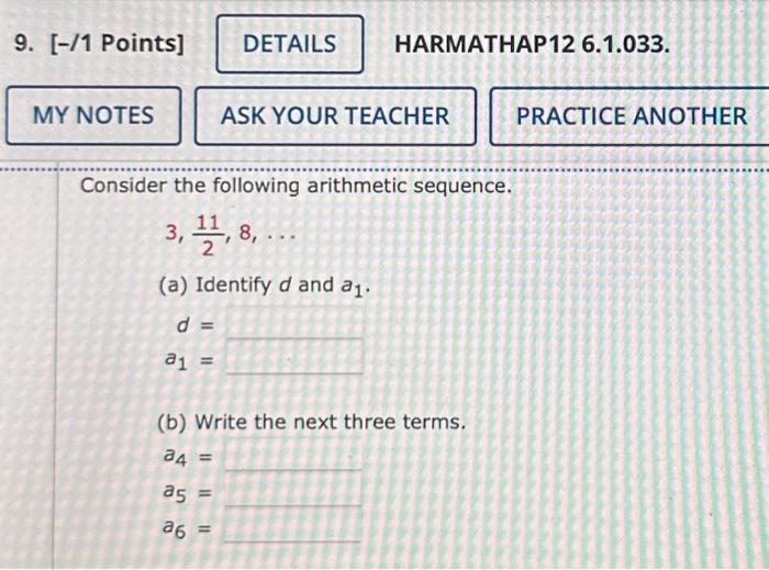 Solved Onsider The Following Arithmetic Sequence. 3,211,8,… | Chegg.com