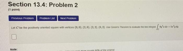 Solved Section 13.4: Problem 2 (1 point) Previous Problem | Chegg.com