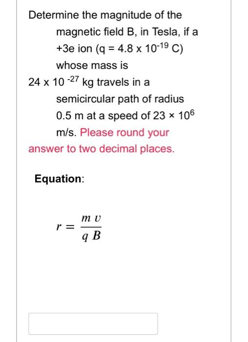 Solved Determine The Magnitude Of The Magnetic Field B, In | Chegg.com