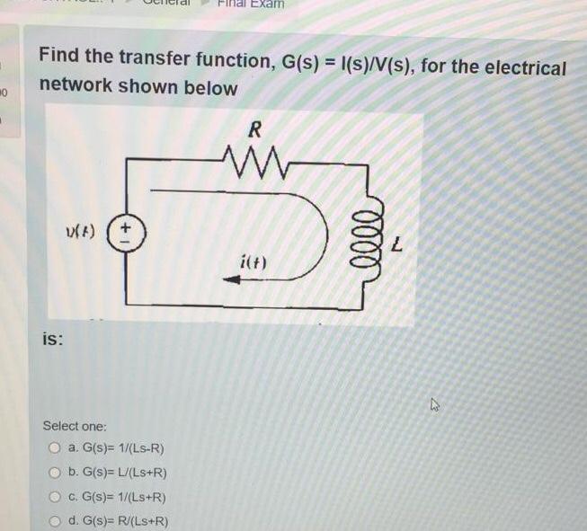 Solved Exam Find The Transfer Function G S F S V S Chegg Com